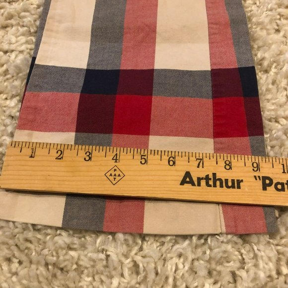 Vintage Tommy Hilfiger Flare Leg Plaid Pants Sz 1 Red Tan Blue Boho - Picture 10 of 10
